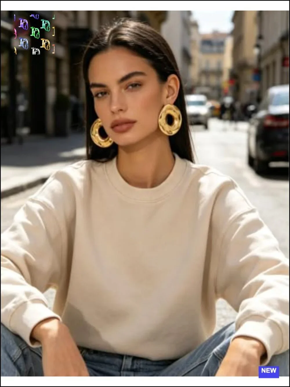Chunky Circle Dangle Drop Earrings Retro Geometric Statement Jewelry